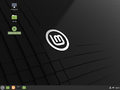 Der Desktop der „Linux Mint“-Live-Umgebung mit markiertem Installationsprogrammsymbol „Install Linux Mint“.